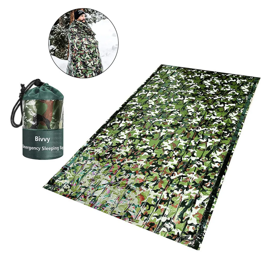 Outdoor Camping Items - PE 비상 침낭 위장 방수 휴대용