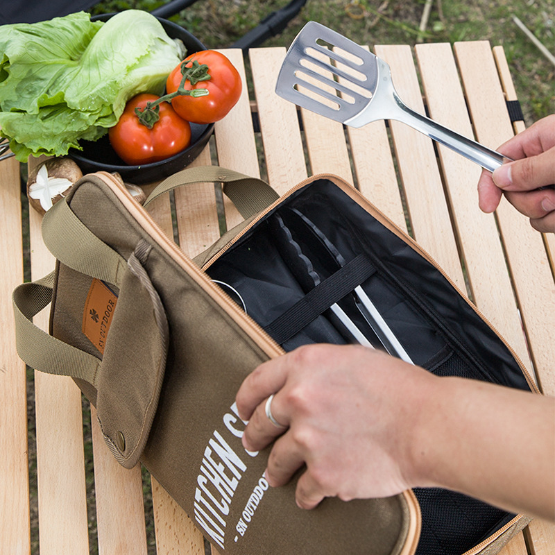 Outdoor Camping Uk - 8pcs 캠핑 주방 조리기구 세트 휴대용