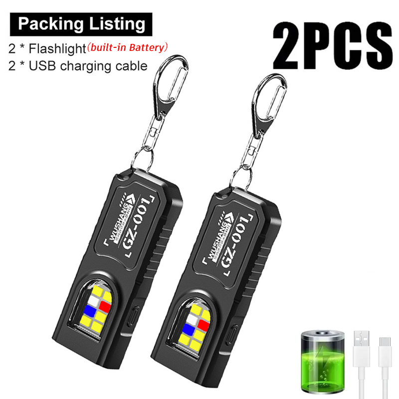 Outdoor Camping Lamp - 다기능 키체인 손전등 USB 충전식 미니