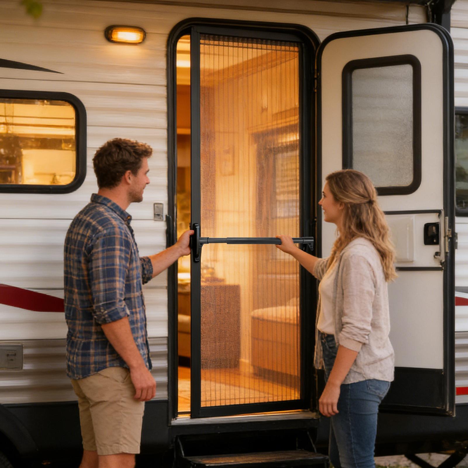 Outdoor Camping Rentals - RV 스크린 도어 바 조절 가능한