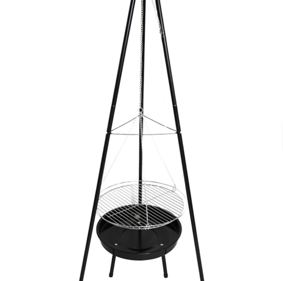 Outdoor Camping Fire Pit - 헤비듀티 삼각대 걸이식 바베큐 그릴 (논스틱