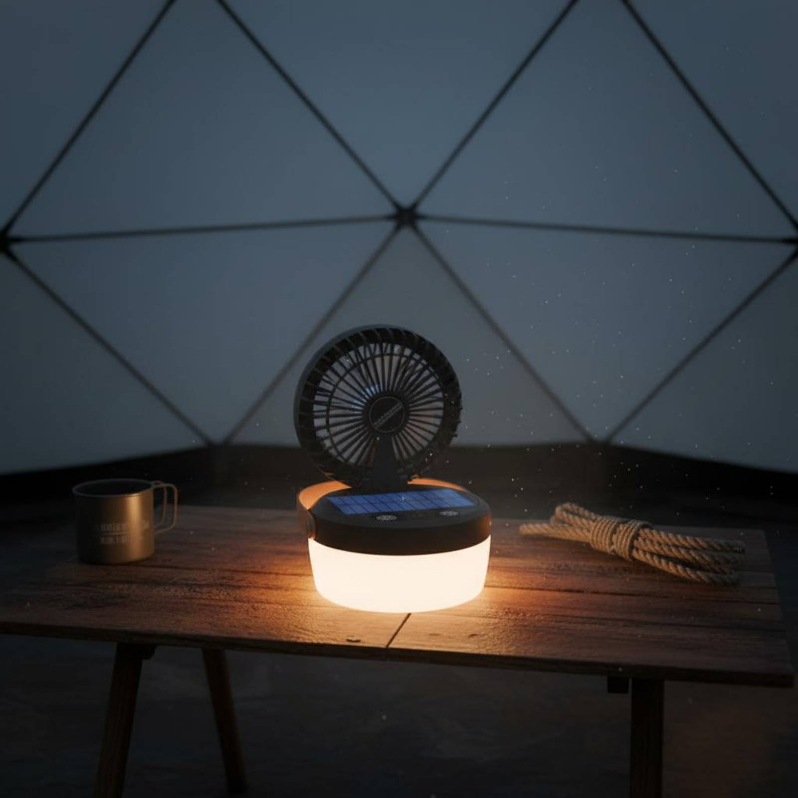 Outdoor Camping Fans - 태양광 캠핑 팬 랜턴 접이식 디자인