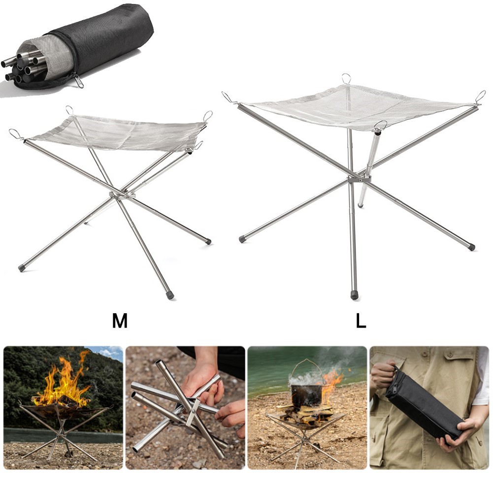 Outdoor Camping Fire Pit - 휴대용 캠핑 파이어 핏 그릴, 스테인레스