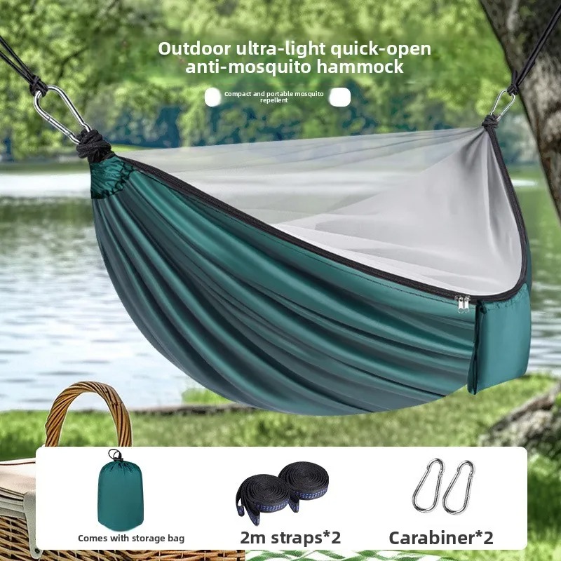 Outdoor Camping Hammock - 모기장이 있는 경량 캠핑 해먹 270x140cm