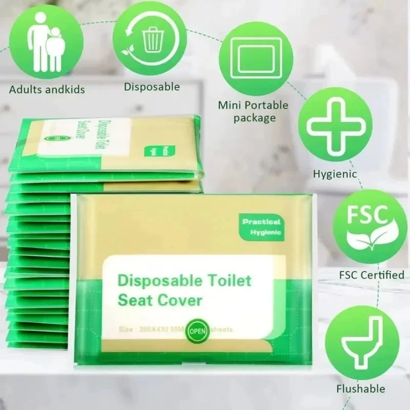 Outdoor Camping Toilet - 10-100개입 일회용 변기 시트 커버, 개별
