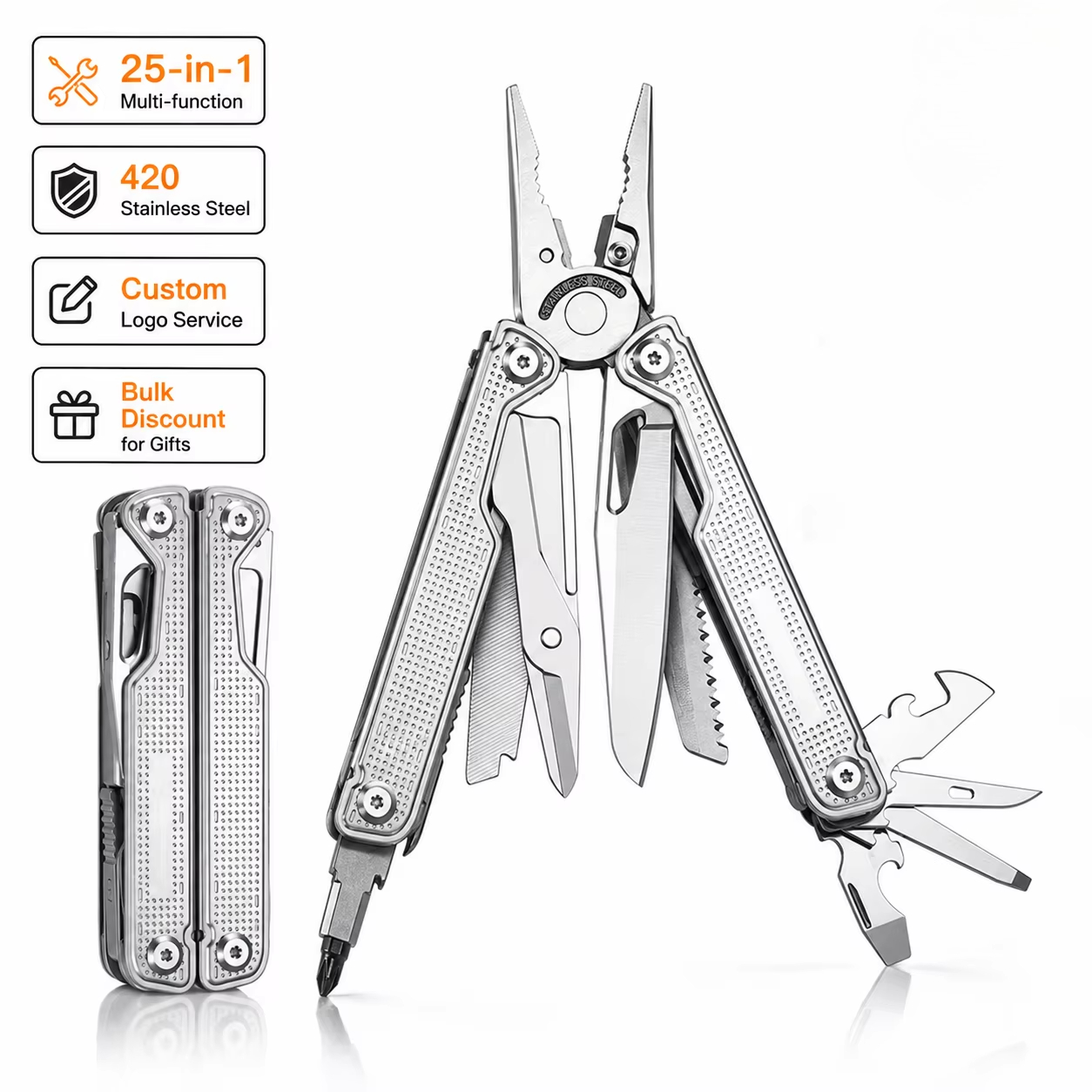 Outdoor Camping Knife - 전문가용 25-in-1 멀티툴 접이식 나이프, 고강도