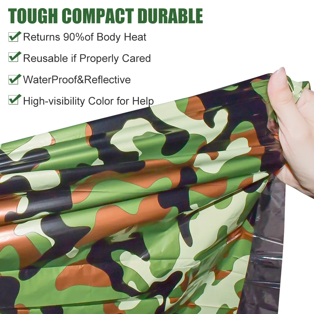 PE 비상 침낭 위장 방수 휴대용 생존 침낭, 야외 캠 - Outdoor Camping Items 리뷰 및 가격