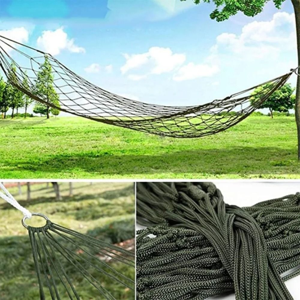 로프 나일론 메쉬 해먹 휴대용 패브릭 캠핑 해먹 접이식 - Outdoor Camping Hammock 리뷰 및 가격