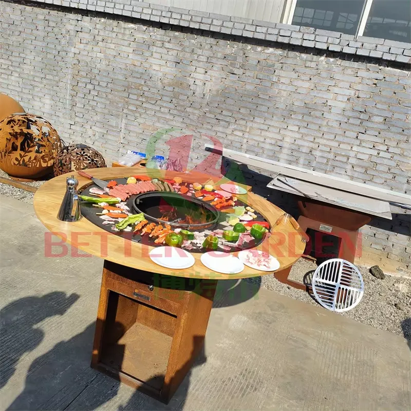 80cm 코르텐강 화덕 바베큐 그릴 휴대용 숯불 화로  - Outdoor Camping Fire Pit 리뷰 및 가격