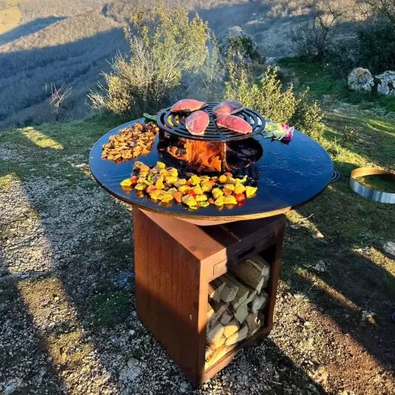 80cm 코르텐강 화덕 바베큐 그릴 휴대용 숯불 화로  - Outdoor Camping Fire Pit 리뷰 및 가격