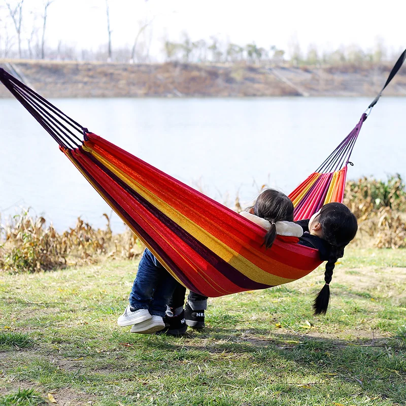 캔버스 나무 막대 없는 해먹 야외 캠핑용 매달린 침대  - Outdoor Camping Hammock 리뷰 및 가격