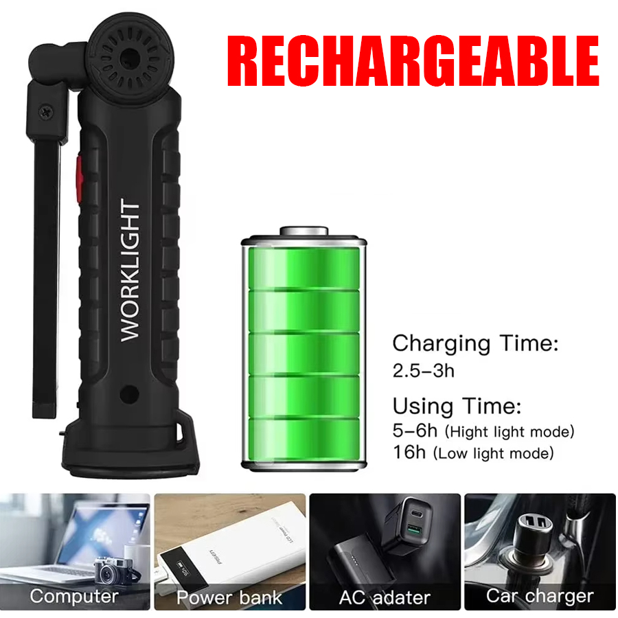 마그네틱 후크가있는 휴대용 LED 손전등 야외 수리 작 - Outdoor Camping Lamp 리뷰 및 가격