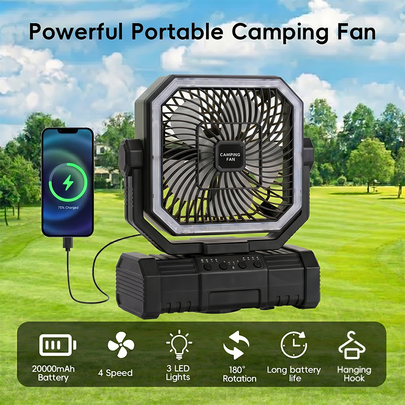 20000mAh 캠핑 천장 선풍기, 충전식 배터리 구동 - Outdoor Camping Fans 리뷰 및 가격