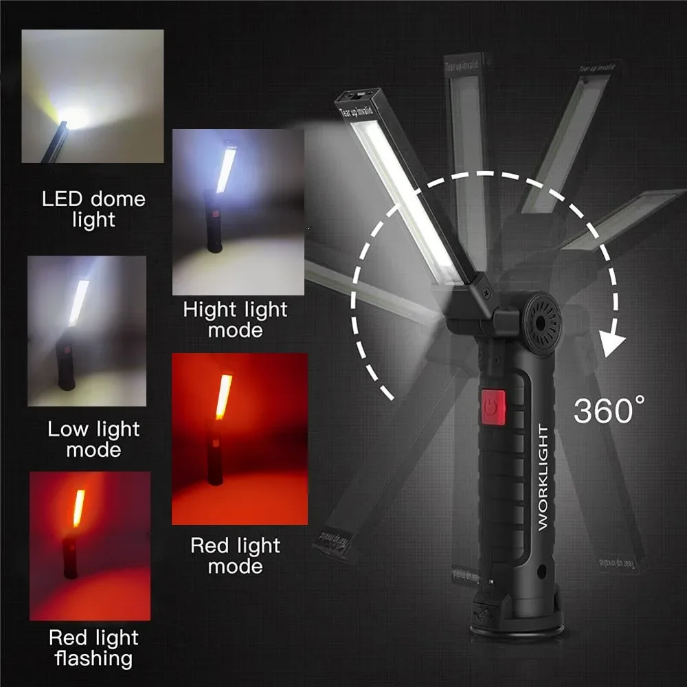 휴대용 COB LED 손전등 USB 충전식 작업 조명  - Outdoor Camping Lamp 리뷰 및 가격