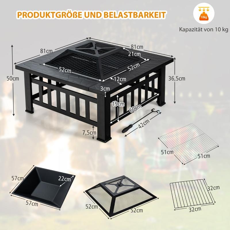 32인치 3 in 1 야외 사각형 화덕 테이블 (바베큐 - Outdoor Camping Fire Pit 리뷰 및 가격