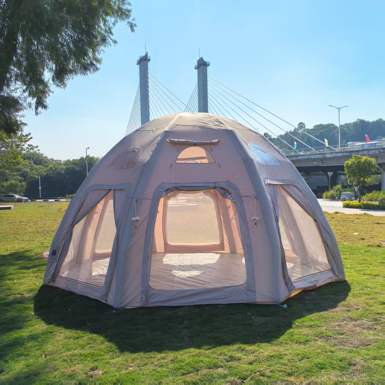 4m 5m 가족 캠핑 풍선 텐트 계절 이벤트 캔버스 소 - Outdoor Inflatable Camping Tent With Air Pump 리뷰 및 가격