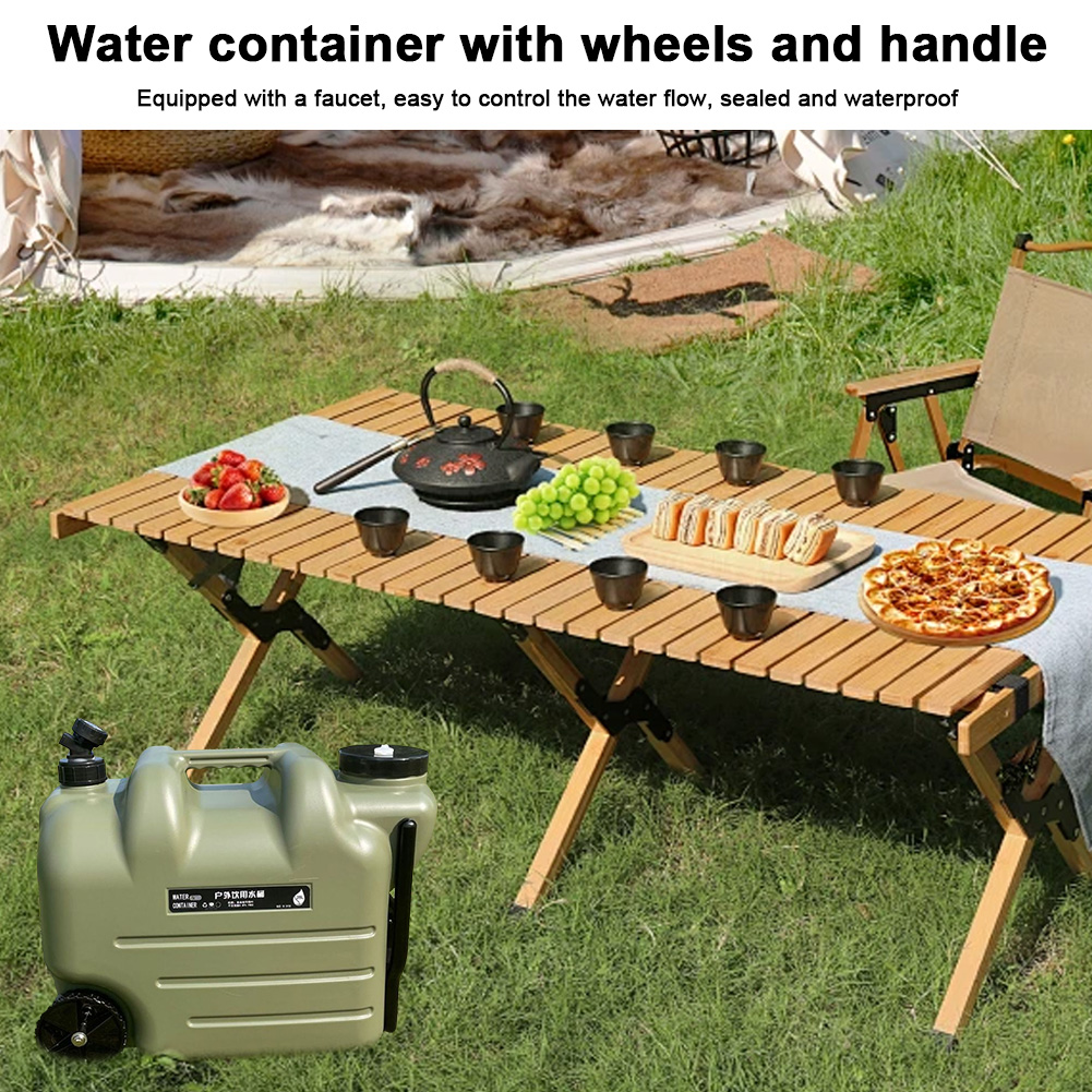 수전 및 바퀴가 있는 캠핑 야외 양동이, 휴대용 트롤리 - Outdoor Camping Water Tank 리뷰 및 가격