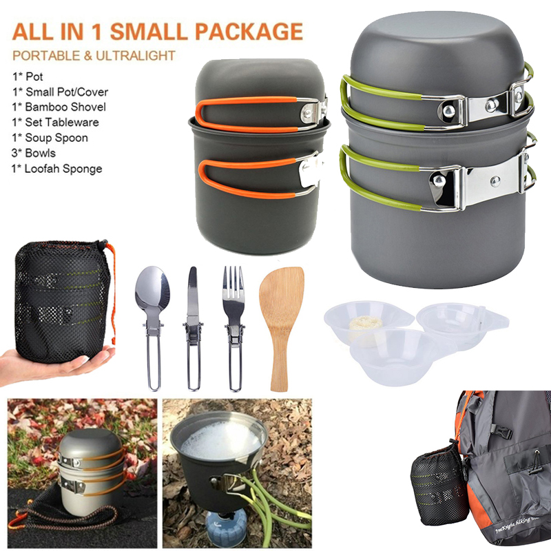 새로운 캠핑 냄비 휴대용 야외 세트 하이킹 피크닉 바베 - Outdoor Camping Kitchen Set 리뷰 및 가격