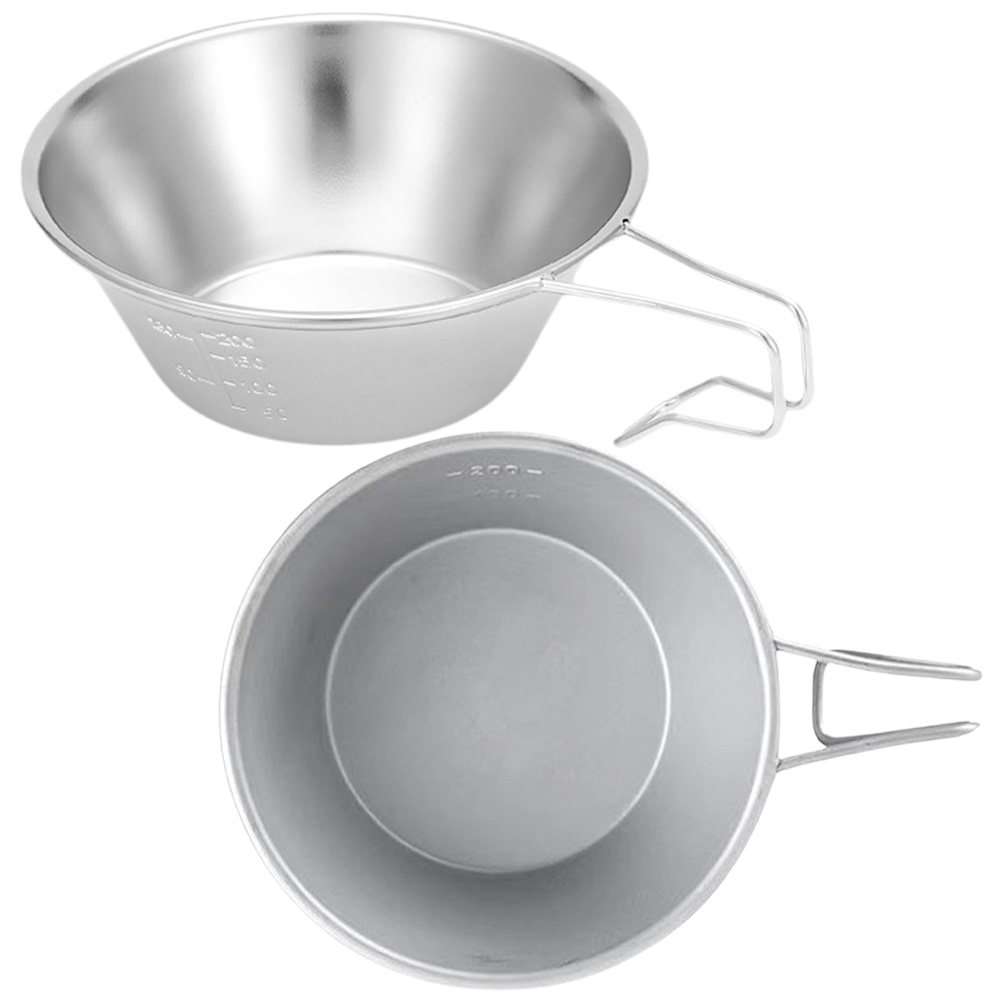 2Pcs 스테인레스 스틸 캠핑 그릇 접이식 손잡이 휴대 - Outdoor Camping Food 리뷰 및 가격