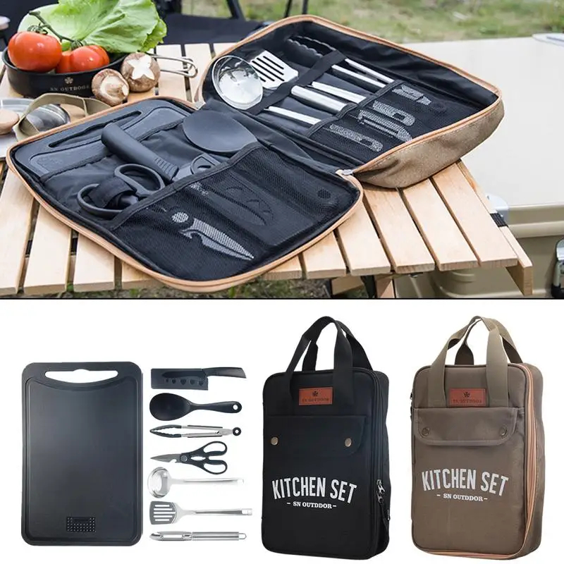 8종 캠핑 주방용품 세트 휴대용 야외 여행용품 스테인리 - Outdoor Camping Kitchen Set 리뷰 및 가격