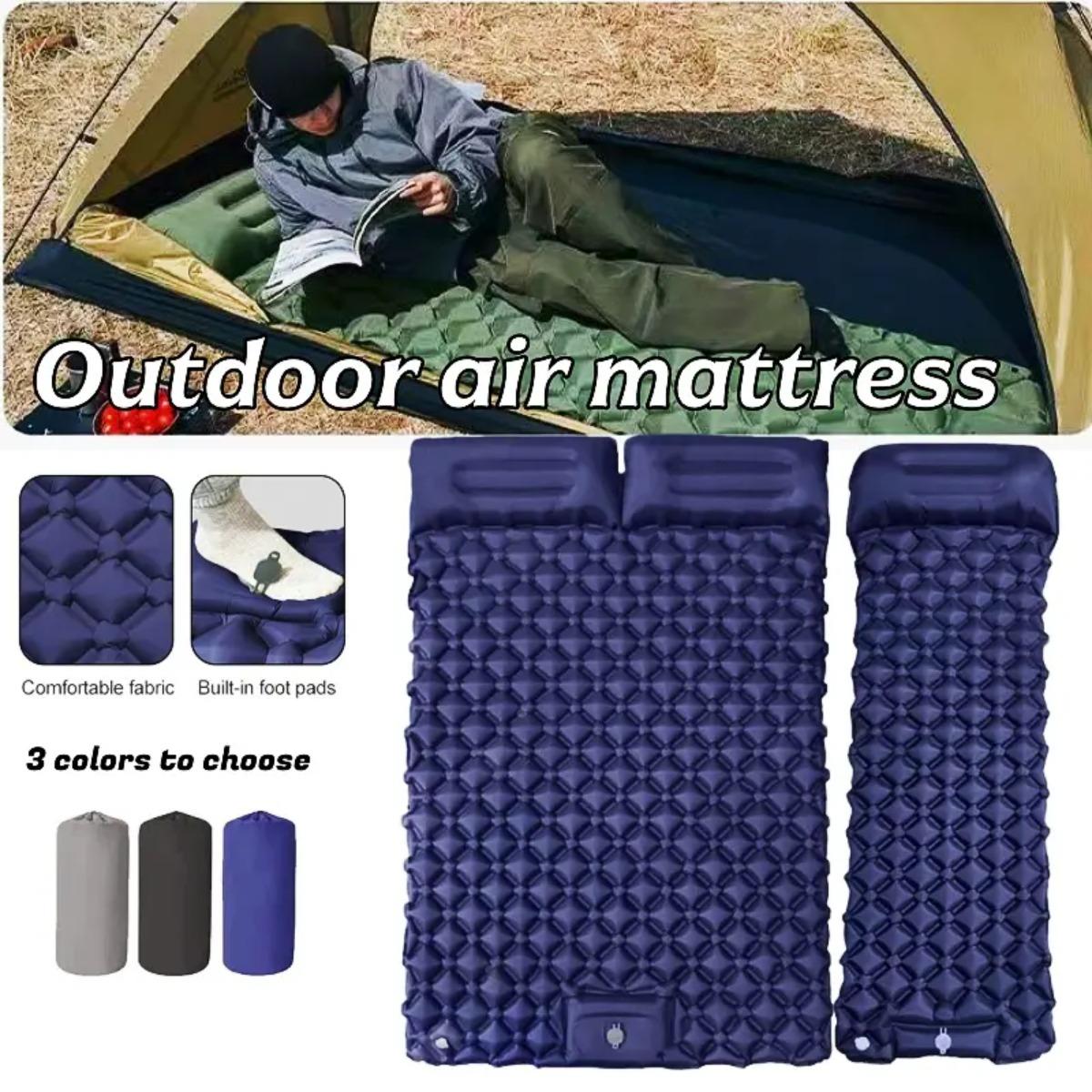 싱글 & 더블 에어 매트리스, 접이식 캠핑 수면 패드  - Outdoor Camping Rug Waterproof 리뷰 및 가격