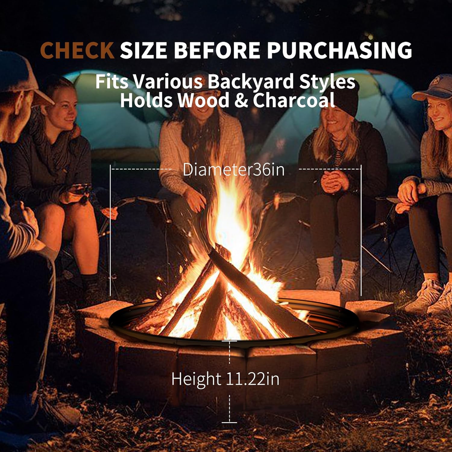36인치 헤비듀티 화덕 링(야외 장작용), 고온 코팅  - Outdoor Camping Fire Pit 리뷰 및 가격