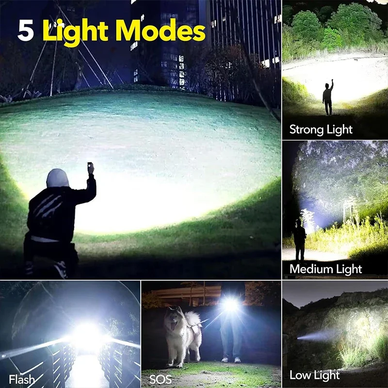 고출력 LED 손전등 충전식 5 모드 알루미늄 합금 텔 - Outdoor Camping Lamp 리뷰 및 가격